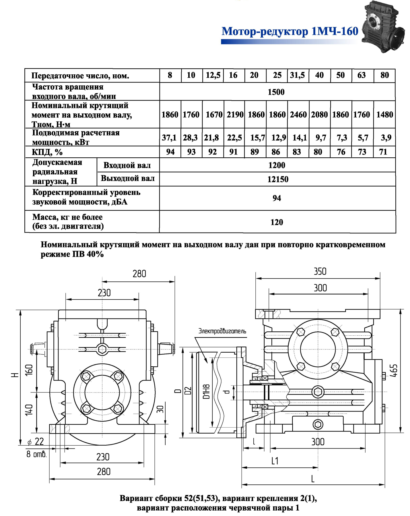 Мотор-редуктор 1МЧ-160