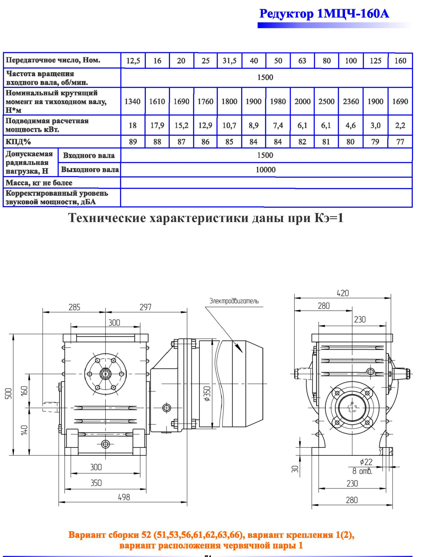 Мотор-редуктор 1МЦЧ-160А