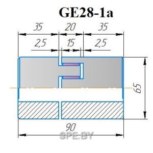 Муфта кулачковая GE28-1а — чертёж