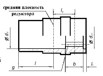 Редуктор 1Ц2У-250 выходной полый вал - чертеж