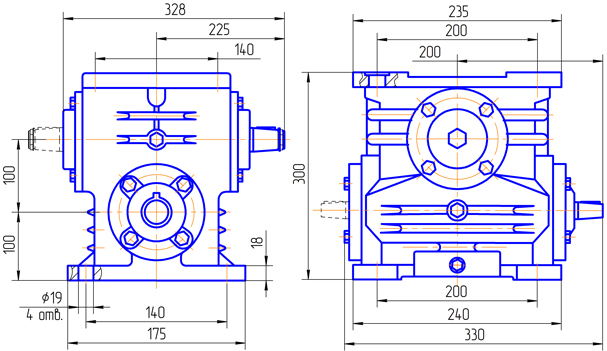 Редуктор 5Ч-100 сборка 51 - чертеж