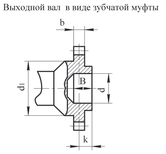 Редуктор Ц2Н-630 выходной вал муфта - чертеж