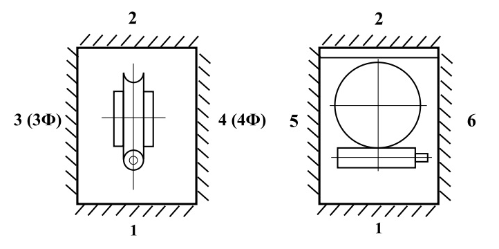 Редуктор - варианты крепления 1-6