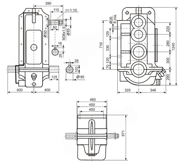 Редуктор ВК-800 - чертеж