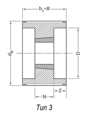 Шкив поликлиновоой Тип 3 - чертеж