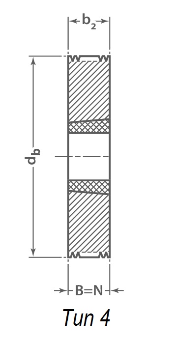 Шкив поликлиновоой Тип 4 - чертеж