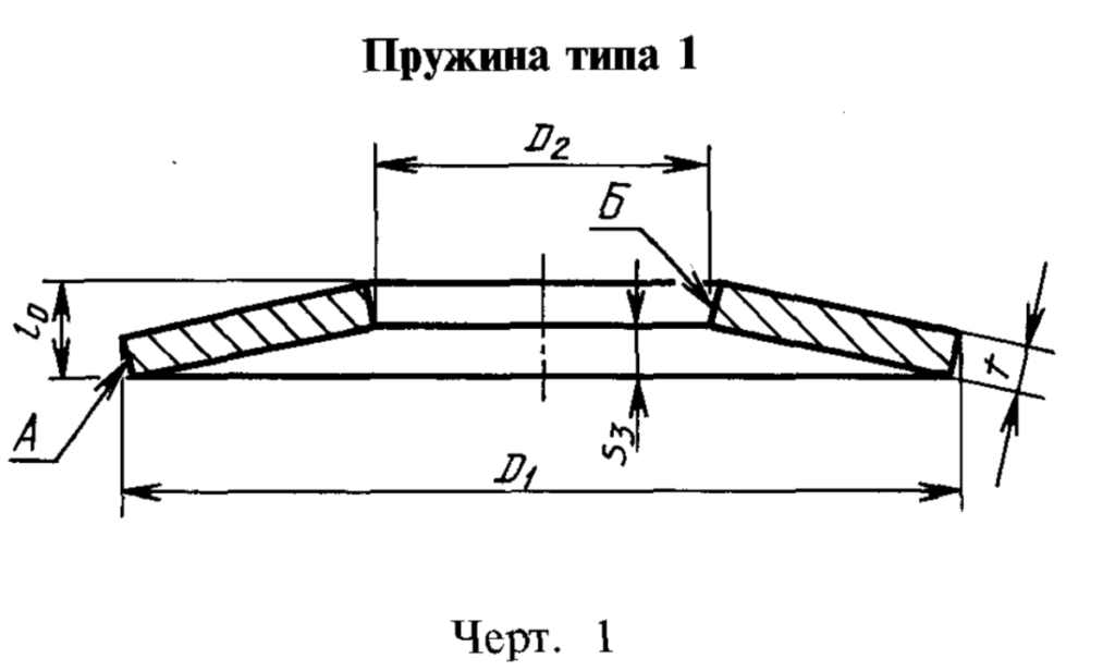 Тарельчатая пружина типа 1 - чертеж