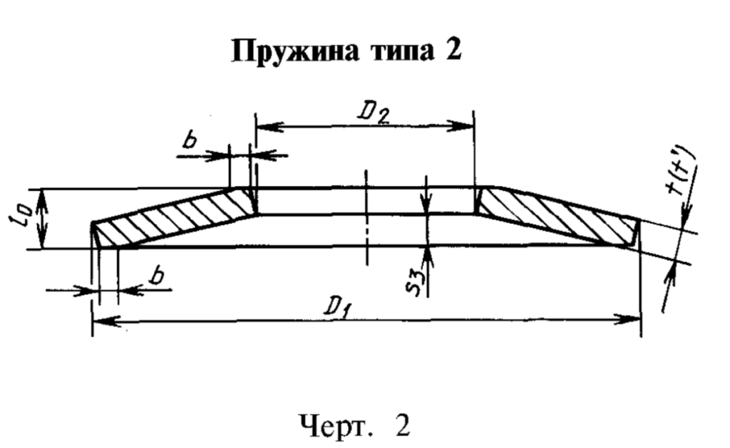 Тарельчатая пружина типа 2 - чертеж