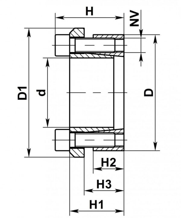 Втулка быстрозажимная KLBB - чертеж Втулка быстрозажимная KLBB - чертеж