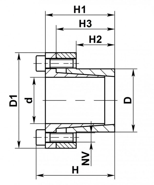 Втулка быстрозажимная KLCC - чертеж Втулка зажимная KLCC