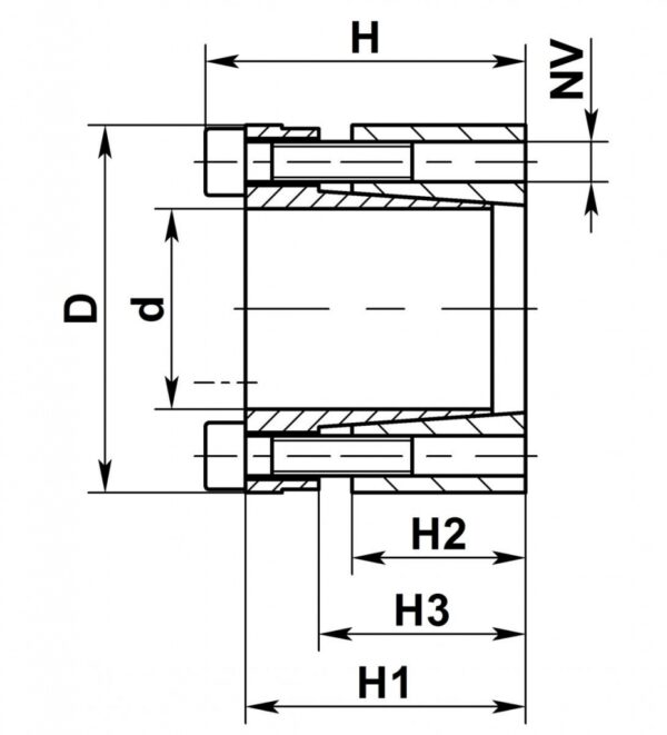 Втулка быстрозажимная KLDA - чертеж Втулка быстрозажимная KLDA - чертеж