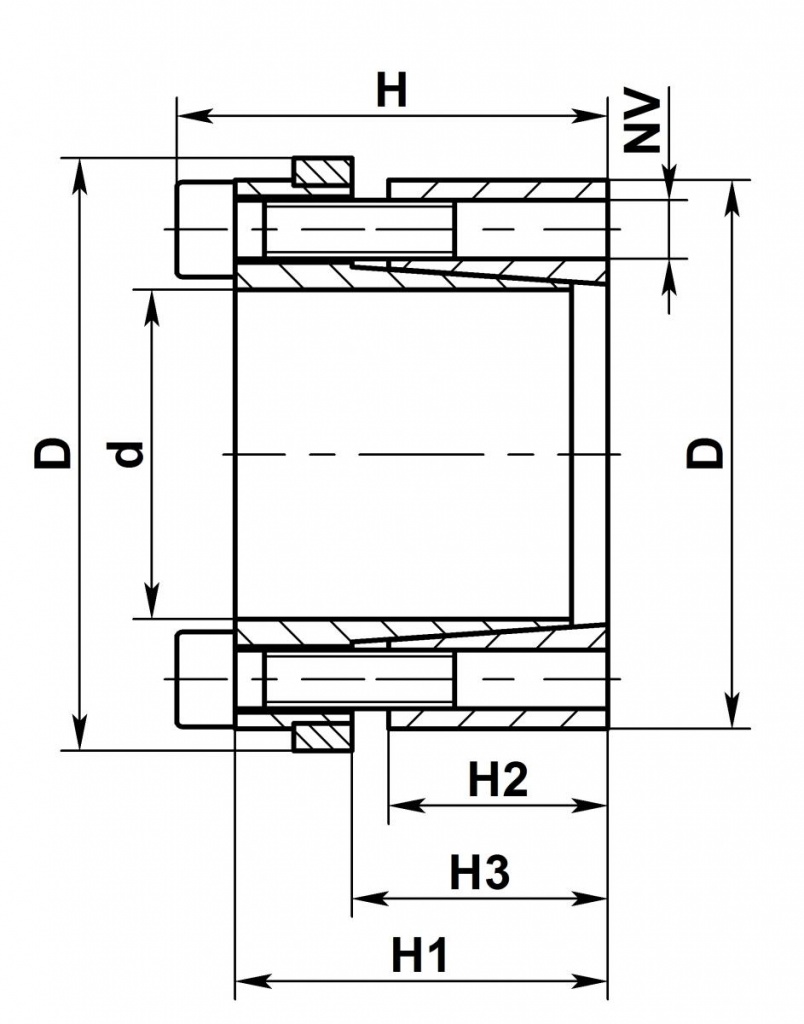 Втулка быстрозажимная KLDB - чертеж