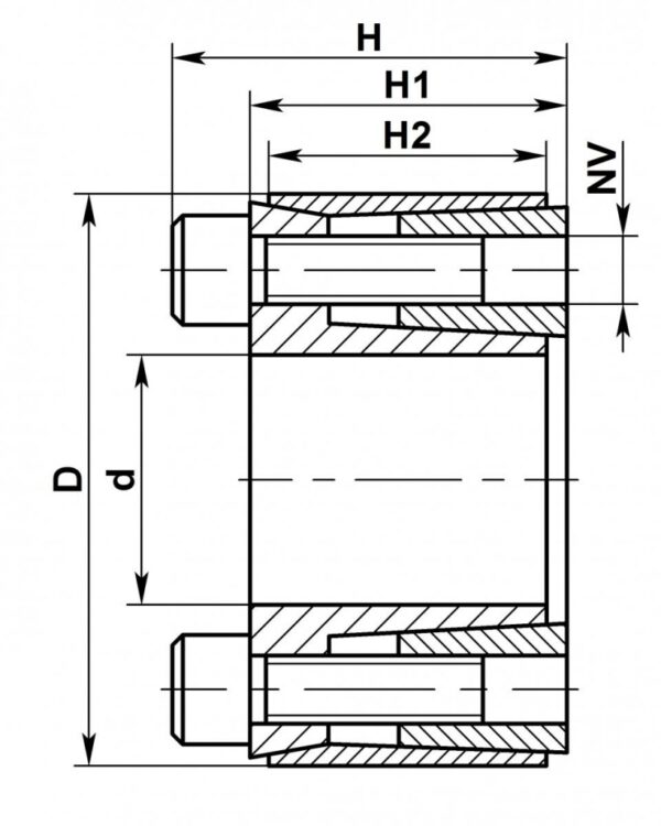 Втулка быстрозажимная KLHH - чертеж